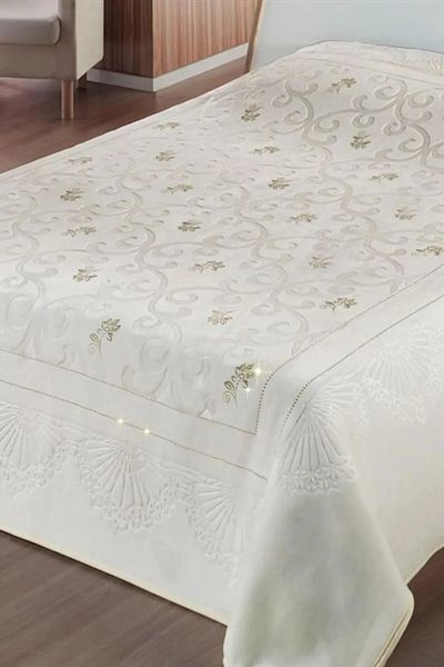 Sarar Pırıltı Double Blanket - Bone Gold
