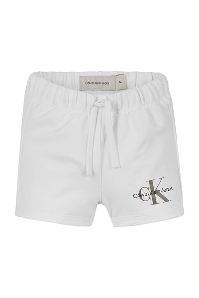 Calvin Klein Běžné bílé unisex šortky MONOGRAM LOGO SHORTS