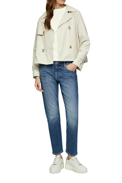 s.Oliver Jersey, fabrică cu nervuri, amestec de bumbac, gât rotund, casual, elastic