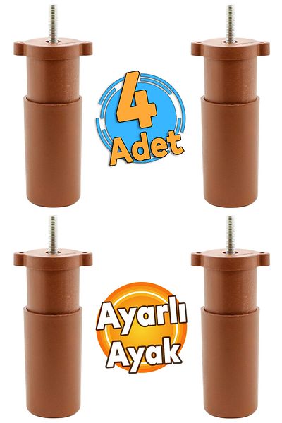 Badem10 Mobilier reglabil Canapea Fotoliu Baza M8 Suport cu șuruburi Upgrade Picior Picioare 9,5 Cm 4 buc