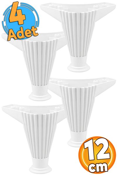 Badem10 Mobila Canapea Fotoliu Unitate Puf Picioare 12 Cm Picioare Baza Albe 4 Bucati
