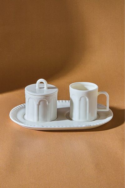 Karaca X İst Collection Coffee Cup with Column Turkish Delight Holder