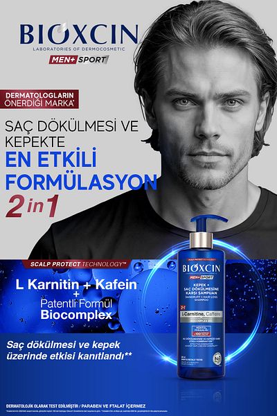 Bioxcin Šampón proti lupinám a vypadávaniu vlasov Men Sport 500 ml - proti lupinám, olupovaniu a svrbeniu