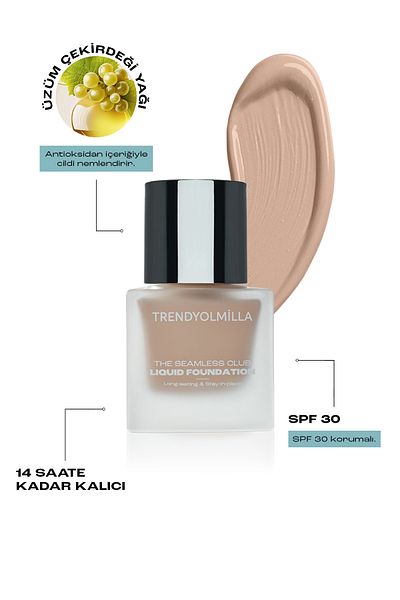Trendyolmilla Beauty (Feuchtigkeitsspendende Satin-Finish durch Traubenkernöl SPF 35 Liquid Foundation 406 TKZAW25FN00000
