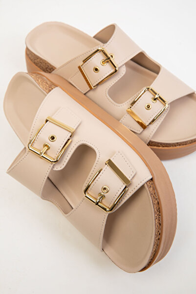 SOHO Μπεζ γυναικείες παντόφλες 20327