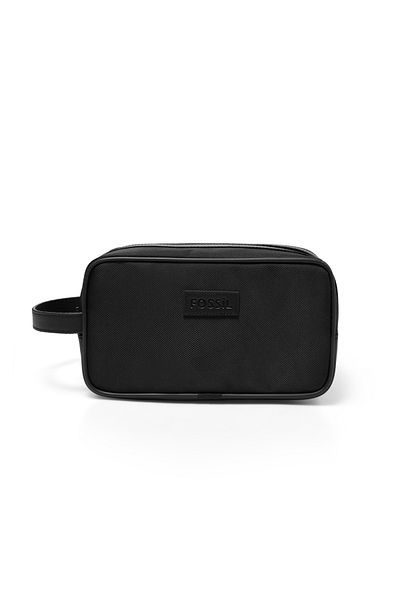 Fossil Men's Cosmetic Portfolio - Black Hand Bag, Grooming Shaving Bag, Shaving Clutch 01Fi2000