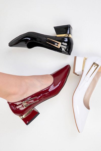 SOHO Claret Red Patent Leather Women's Classic Heeled Shoes 20366