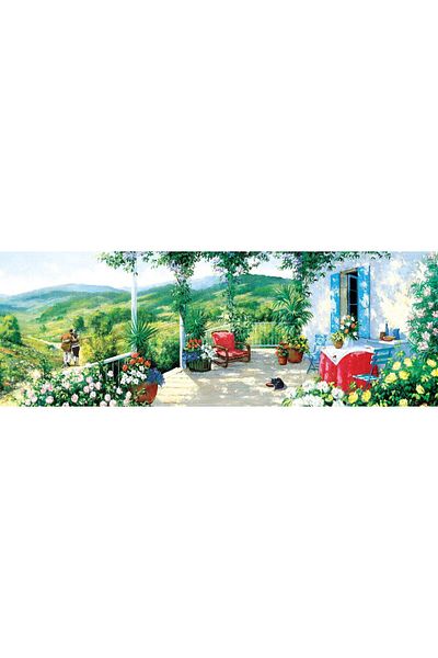 Art Puzzle Guests on the Patio 1000 Pieces Panorama