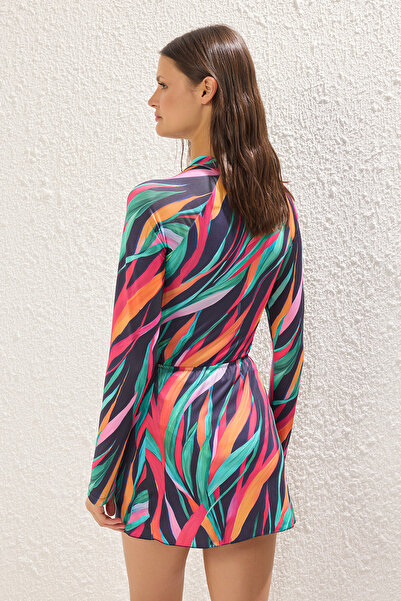 Trendyol Collection Beach Pareo with Tropical Drap - Tbess25Pr00004