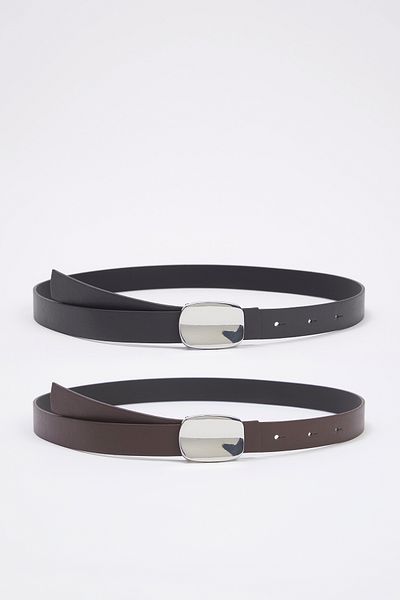 Trendyol Collection Black-Brown 2 Pack Leather Look Women's Belt Twoss25Ke00014