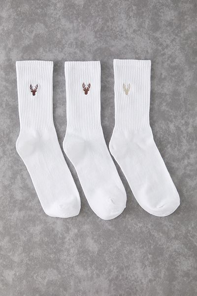 Trendyol Collection 3 Pack White Striped Cotton Long Socks Tmnaw25Co00008
