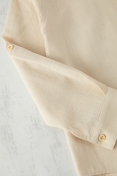 TRENDYOLKIDS Ecru Plain Woven Bottom-Top Suit Tkdss25Au00044