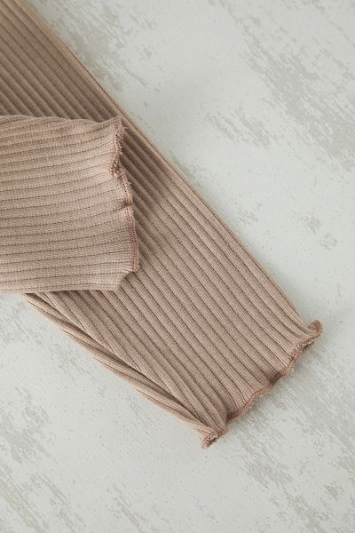 TRENDYOLKIDS Nerzfarbene Mädchen-Leggings aus Baumwollrohr für Haustiere TKDSS25TA00019