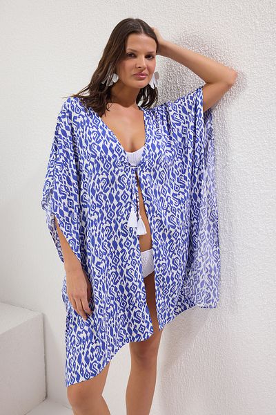 Trendyol Collection Gewebter Strand-Kimono und Kaftan mit Schalmuster – Zubehör TBESS25KM00023