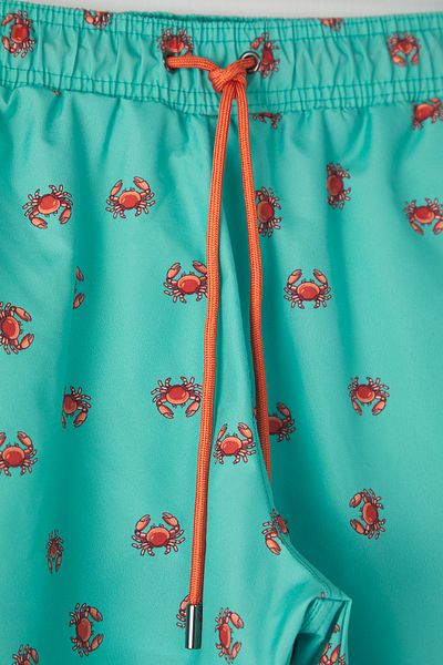 Trendyol Collection Plus-Size-Badeshorts mit Mint-Krabben-Print – TMNSS24KD00006