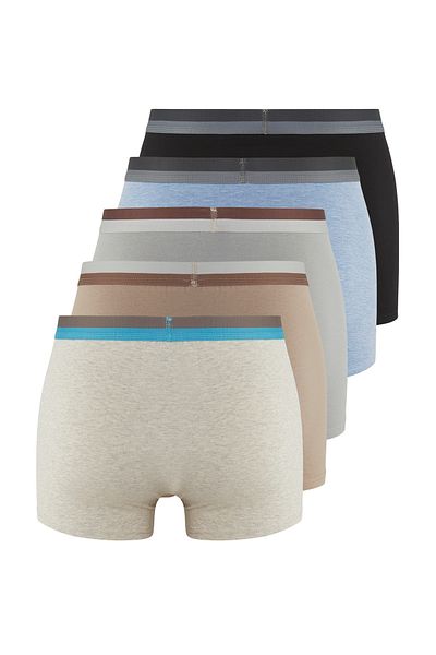 Trendyol Collection Πακέτο 5 Cotton Boxer Blooming ανοιχτό σε ποικιλία με βασικό σλόγκαν TMNSS25BX00002