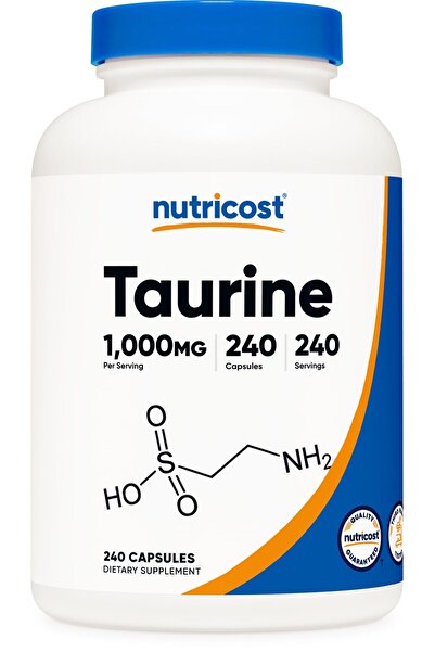 Nutricost Taurine 1000mg Capsules Supplement, 240 Capsules Per Bottle, Non-GM...