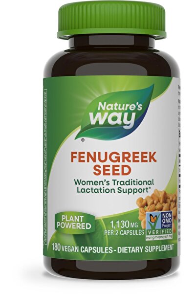 Nature's Way Fenugreek Seed, Lactation Support, Non-GMO, Vegan, 180 Capsules