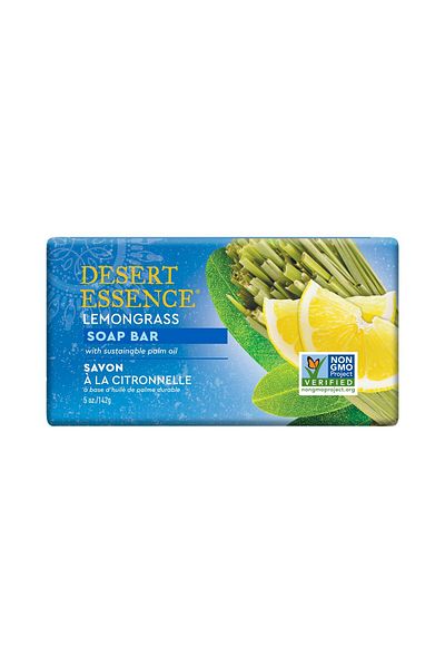 Desert Essence Lemongrass Soap Bar - 5oz - Cleanses & Soothes - Tea Tree, Aloe, Jojoba Oil - Refreshing
