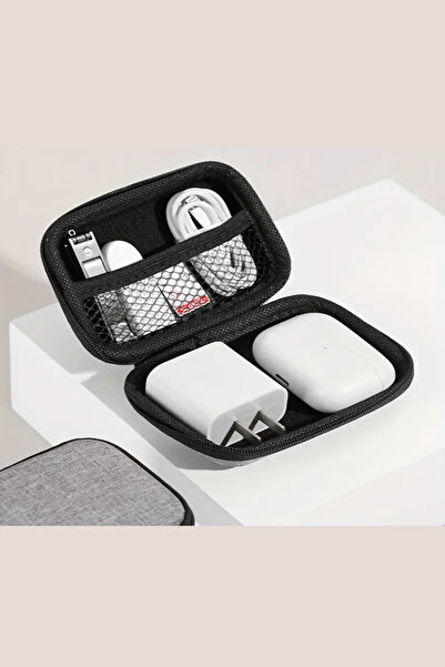 HOME ALL Portable Cable Earphone Case, Cable Storage Bag with Zipper Hard Cover, Earphone Case