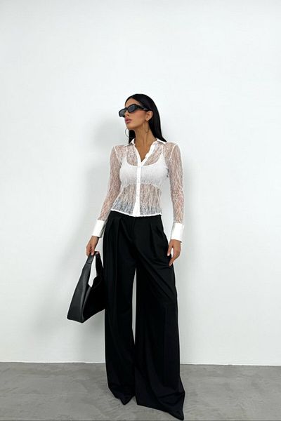 modaserdem    Polo Neck Lace Blouse