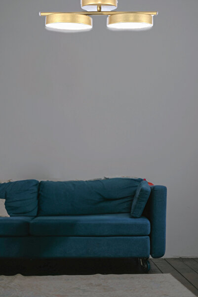 Fer Avize Sual Led Avize 3 Renk Işık Veren Enerji Tasarruflu 2Li Led Modern Avize Salon Koridor Cafe