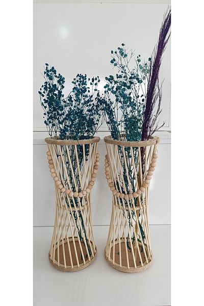 Sorgun Kadın Kooperatifi Σετ Ξύλινο Βάζο Pampars Bamboo Stick 2 τεμ