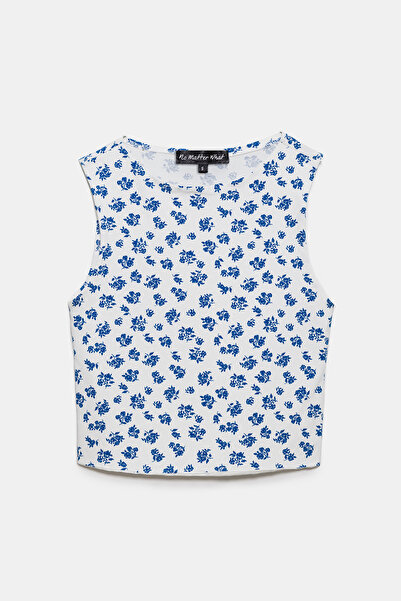 No Matter What Crop Floral Patterned Athlete
