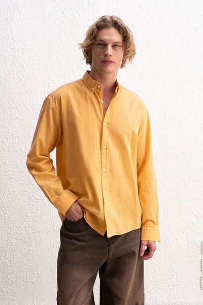 GIESTO ΠΟΥΚΑΜΙΣΟ OVERSIZED DRAPE ΕΛΑΦΡΥ ΛΙΝΟ
