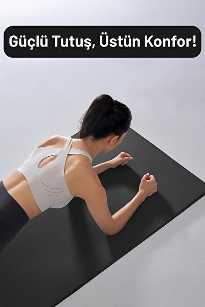 Walter White Pilates Yoga Matı Egzersiz Pilates Minderi Kaymaz Taban 180x55 Cm Siyah