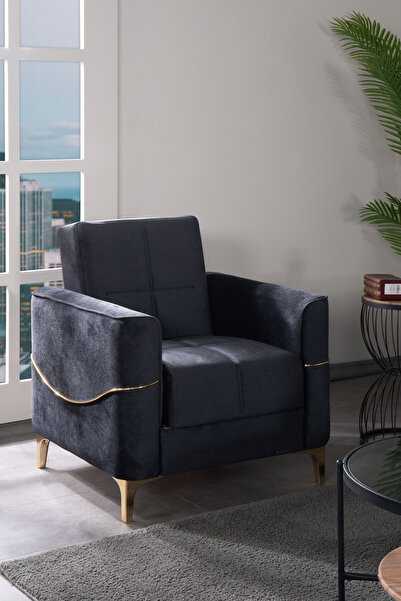 Kilim Mobilya Vogel Yüksek Ayaklı Berjer Siyah