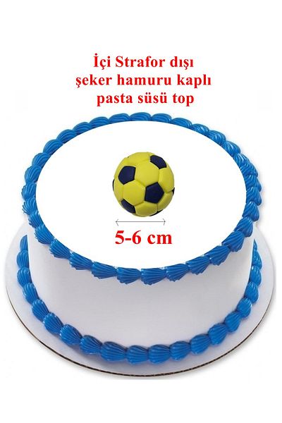 Pasta9 Football Ball - from Sugar Dough Blue Yellow 5-6 cm Size Will Come in the Display Item 1 Pcs
