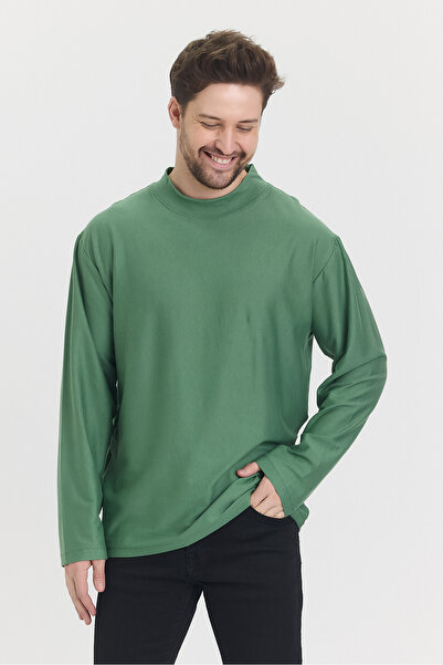 rammers Yarım Boğazlı Uzun Kol Tişört Rahat Kesim