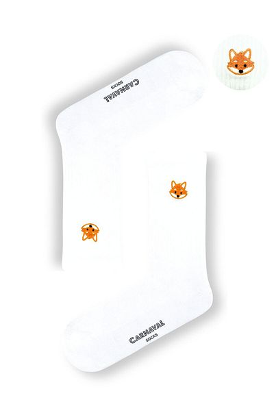CARNAVAL SOCKS ΚΕΝΤΗΤΕΣ ΛΕΥΚΕΣ ΚΑΛΤΣΕΣ ΜΕ ΣΧΕΔΙΟ ΑΛΕΠΟΥ