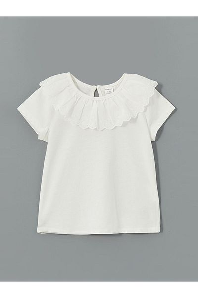 LC Waikiki Tricou pentru fetiță cu mânecă scurtă cu guler pentru bebeluși