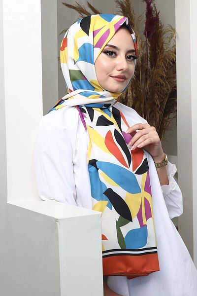AFVENTE Light Leaf Patterned Brown Soft Cotton Shawl