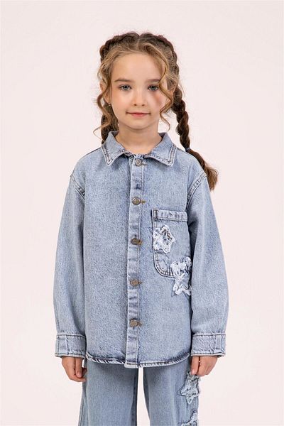 Dmb Cămașă albastră din denim pentru fete M0568