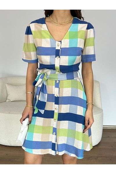Nesil Rochie mini din Gabardina in carouri