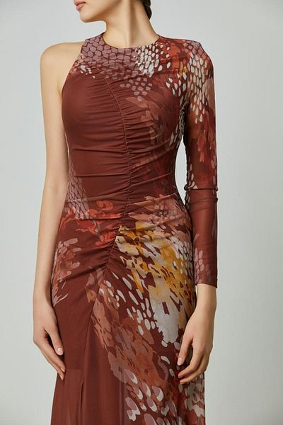 femi9 One-sleeve printed dress