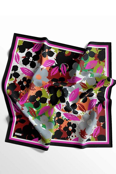 AFVENTE Pink Floral Patterned Soft Cotton Scarf