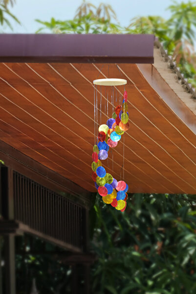 Larenya Sedefli Spiral Rüzgar Çanı & Balkon Bahçe Tavan Süsü