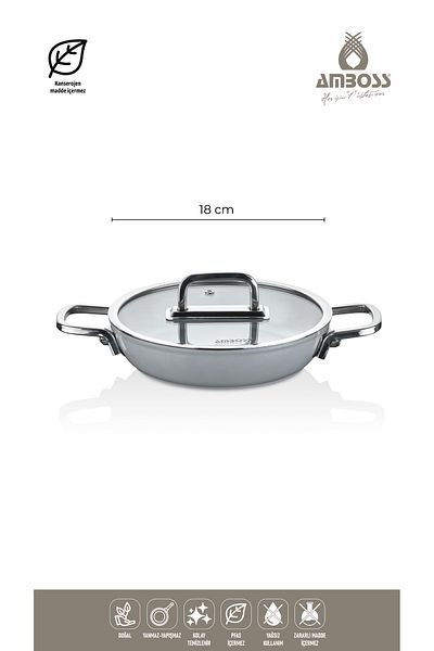 Amboss Sera Nova 13 Piece Gray Ceramic Pots, Pans and Sauces Set