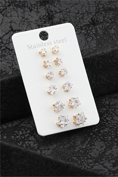 d Kit Boutique حلق حجر كريستال نجمة ذهبية مقاس 6