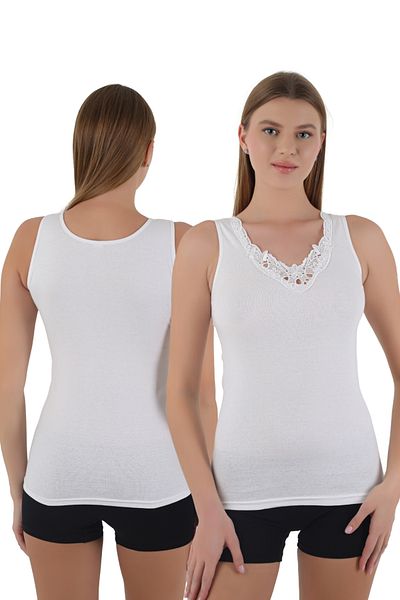 CNT Women's Thick Strap Lace Cotton Tank Top – Elegance and Comfort Combined