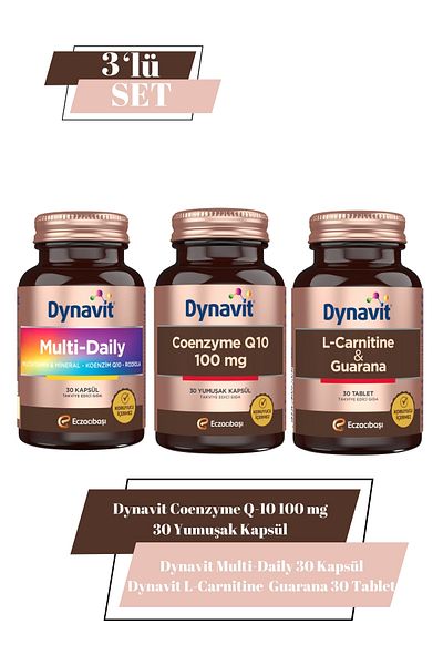 Dynavit Multi-Daily 30 Capsules & L-Carnitine & Guarana & Coenzyme Q-10 100 Mg