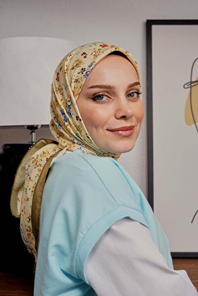 AFVENTE Eșarfă din bumbac moale cu model de flori