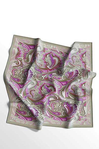 AFVENTE Γκρι μαλακό βαμβακερό κασκόλ με κυματιστό σχέδιο