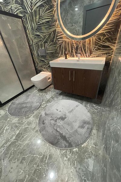 tropikal home ΣΕΤ ΣΤΡΟΓΓΥΛΟ ΣΤΡΟΓΓΥΛΟ ΣΕΤ ΤΑΙΝΙΑ ΜΠΑΝΙΟΥ ΚΑΘΙΣΤΙΚΟ 80Χ80 ΚΑΙ 100Χ100