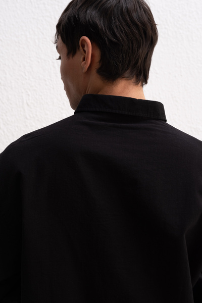 GIESTO Oversized Draped Light Linen Shirt