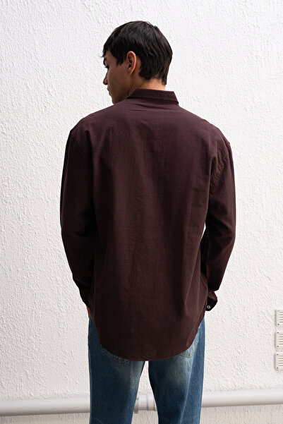 GIESTO Oversized Draped Light Linen Shirt